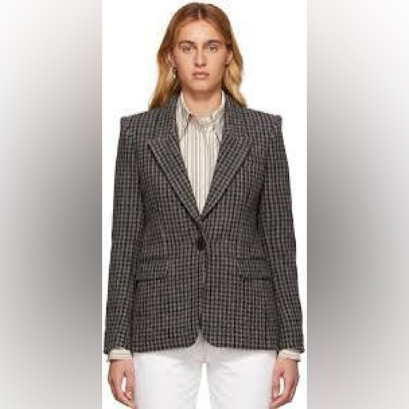 Etoile Isabel Marant Brushed Houndstooth & Check Kerstin Blazer - Picture 5 of 6